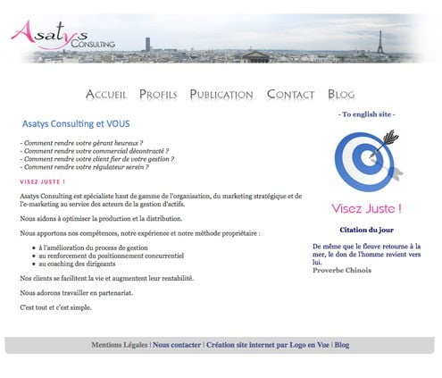 Création du site internet d'Asatys Consulting