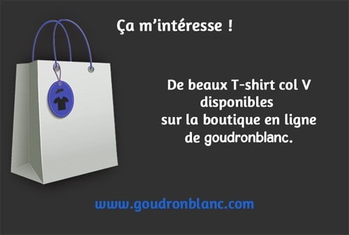 Boutique en ligne de T-shirt col V pour homme - GoudronBlanc